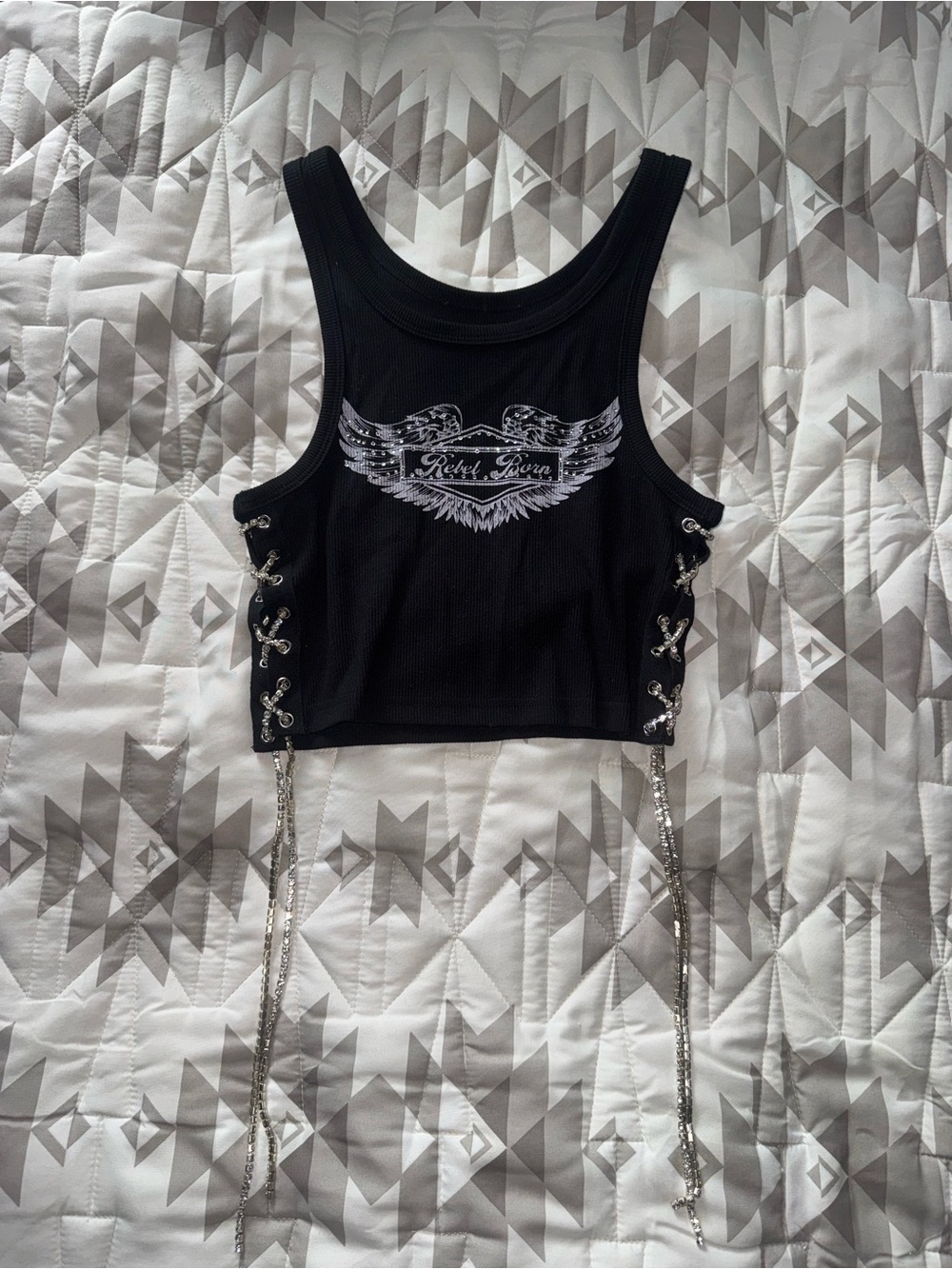 Rebel Born Rhinestone Tank - Picture 2 of 3